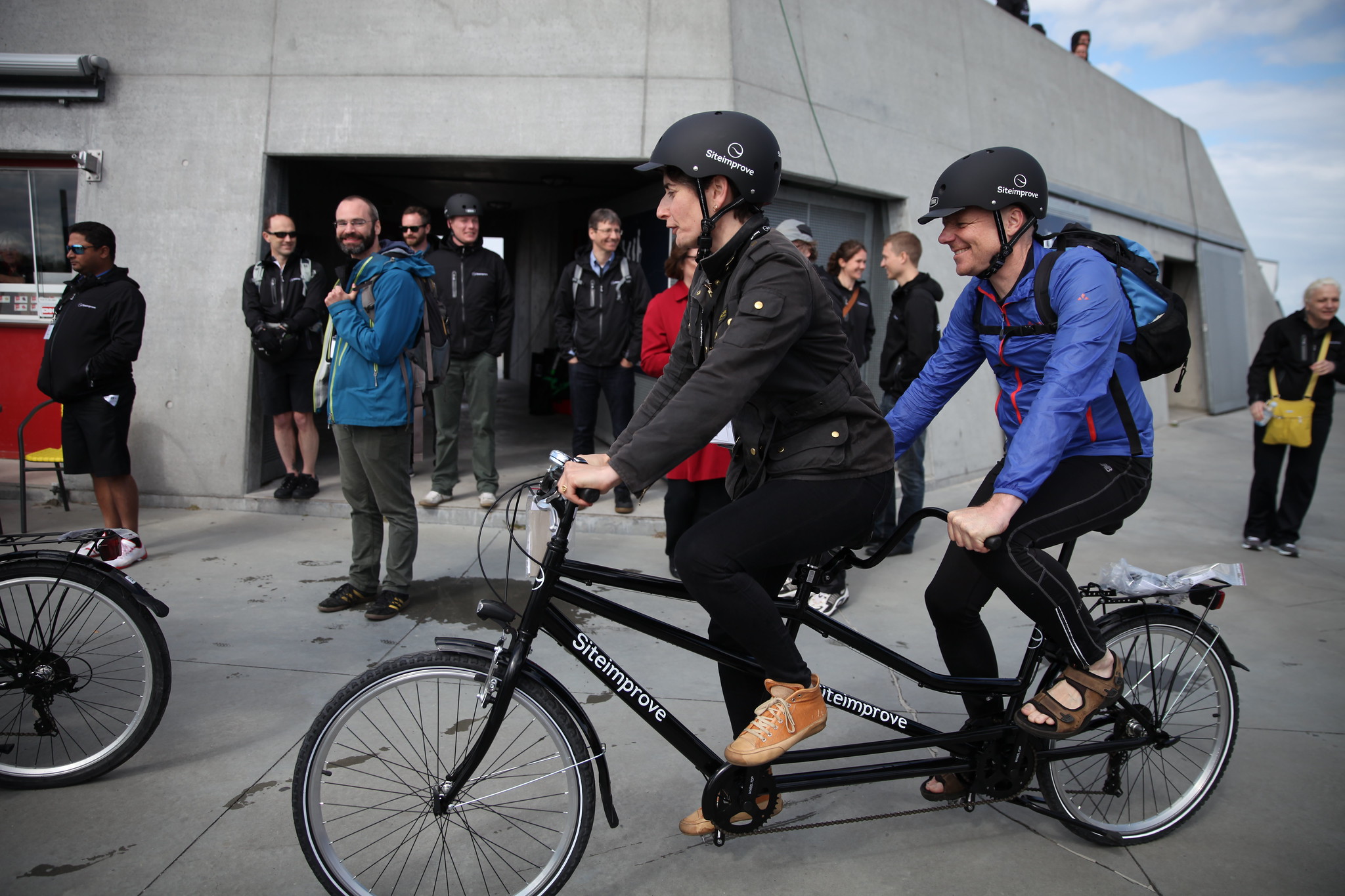 Siteimprove GAAD 2015 event on a beach, with tandem bikes