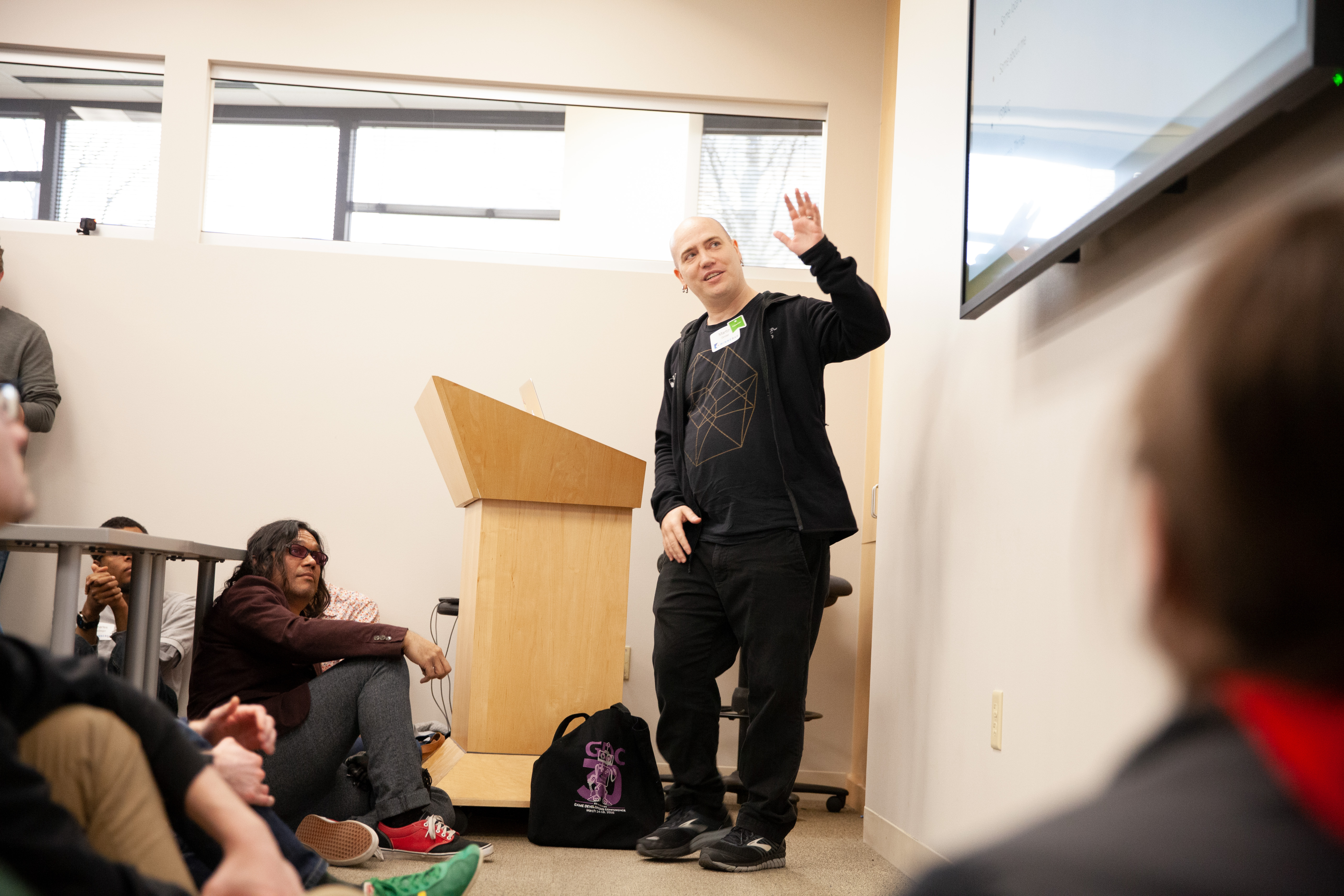 Martin presenting at Minnebar's Indie Game Development Microtalks