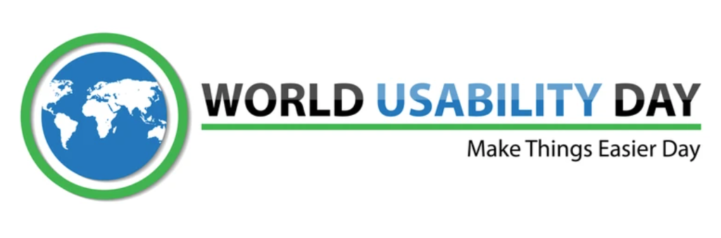 World Usability Day logo with the earth surrounded by a green circle and the text Make Things Easier Day