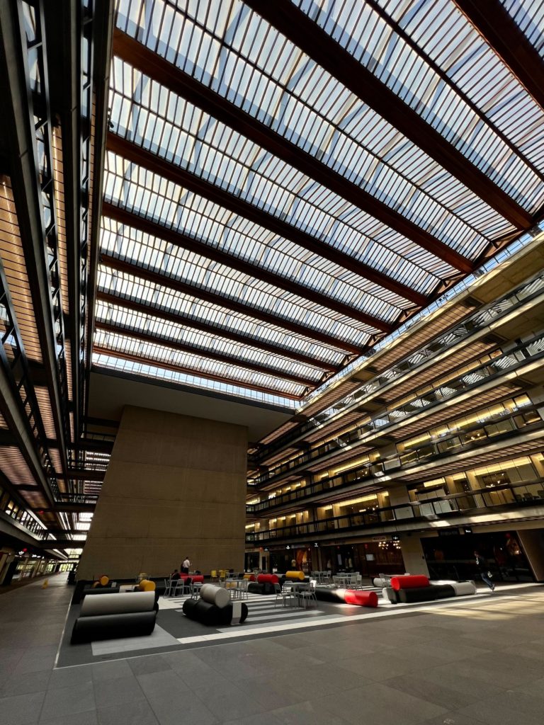 An area in the atrium of the Bell Works building