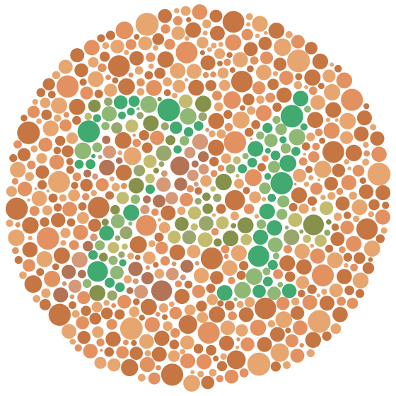 Ishihara test plate to test for color vision deficiency