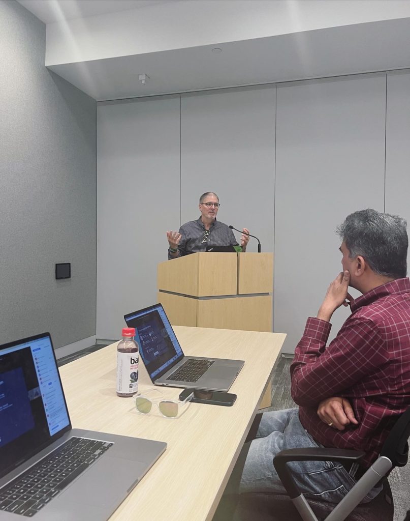 CTO Al Smith at a lectern talking about Global Accessibility Awareness Day